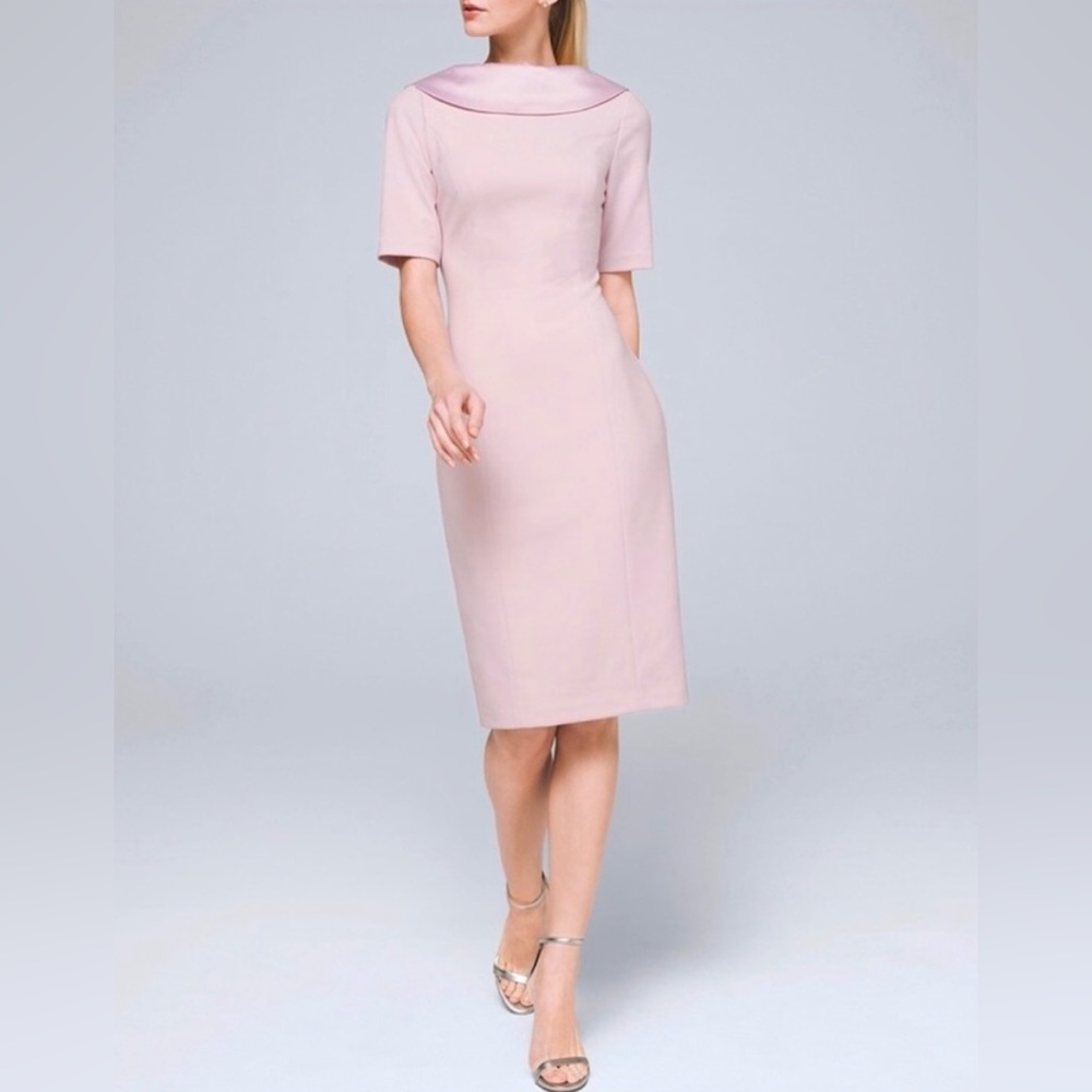 NWT, WHBM, Satin V-back Sheath, Cottage Rose, Size 00